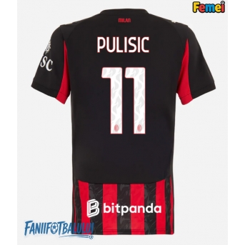 AC Milan Christian Pulisic #11 Tricou Fotbal Replică 2025-26 Femei Acasa